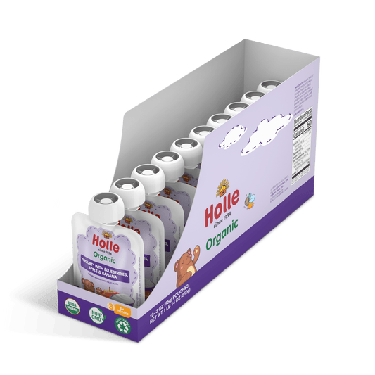 Holle Organic Yogurt Pouches - Blueberries, Apple & Banana