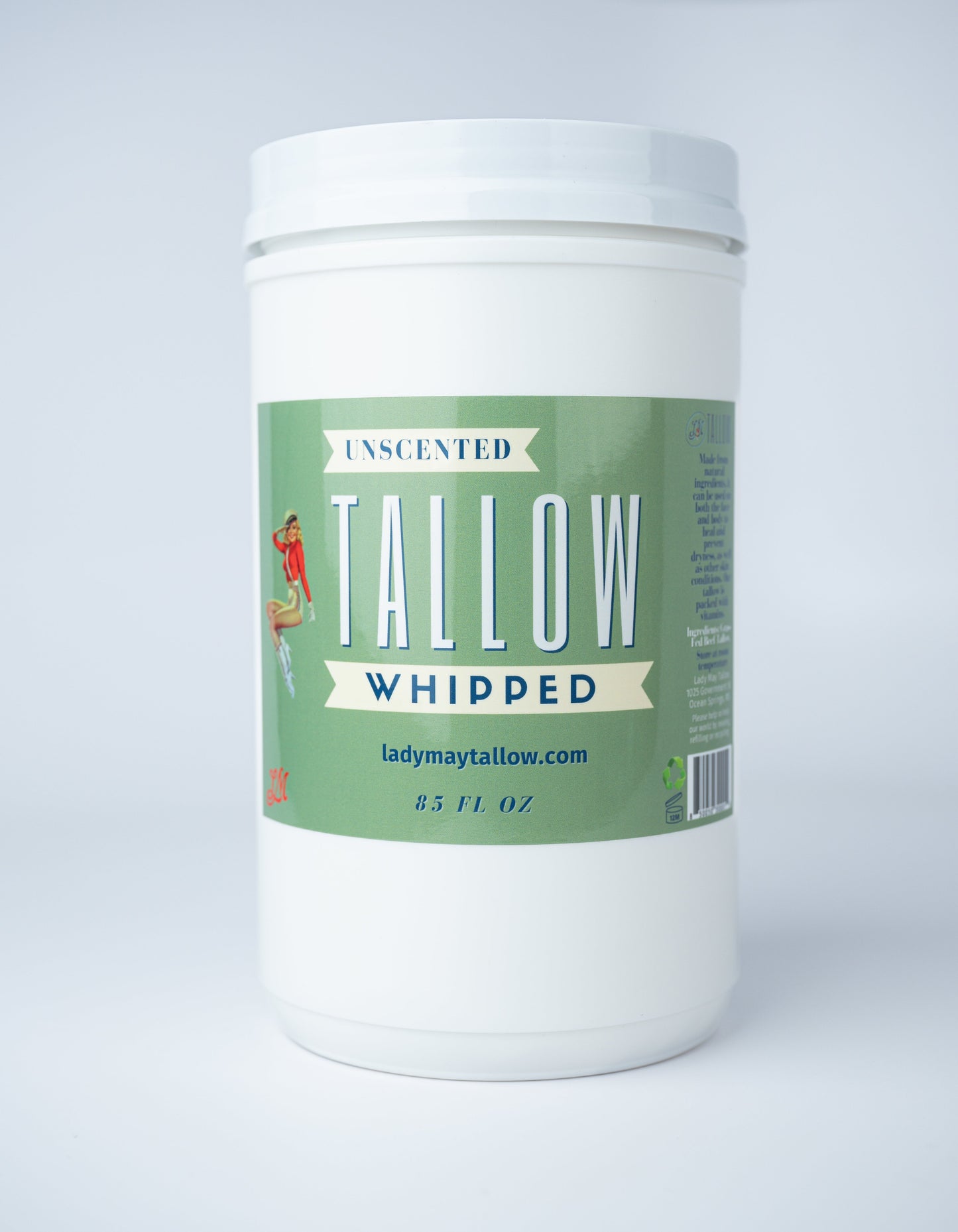 Unscented Whipped Tallow | All Natural Moisturizer Size 2oz-85oz