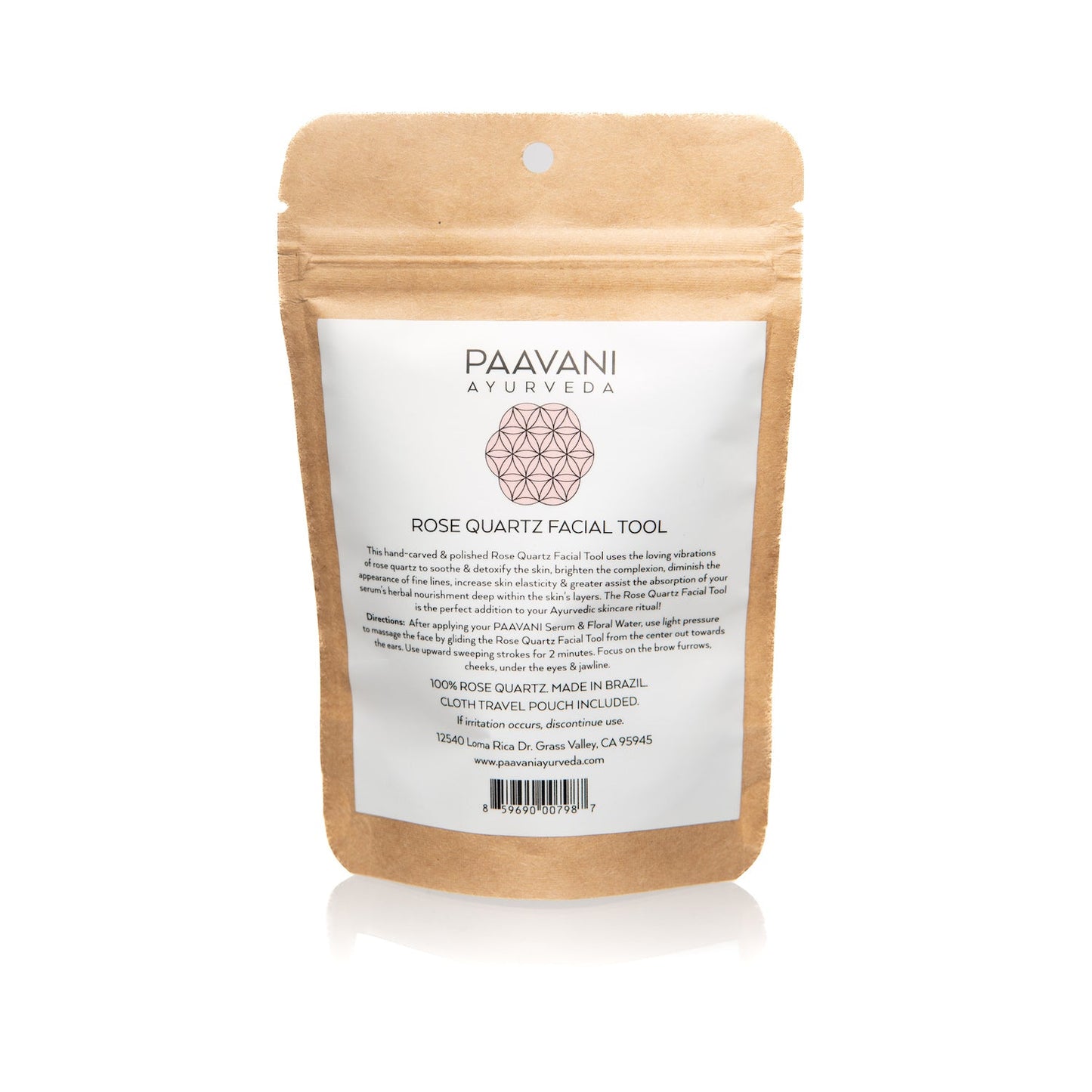Paavani Ayurveda - Rose Quartz Facial Tool | Ayurvedic Massage Stone