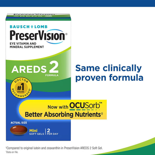 PreserVision AREDS 2 - 210 count Soft Gels - Eye Vitamin & Mineral Supplement - EXP 08/2027