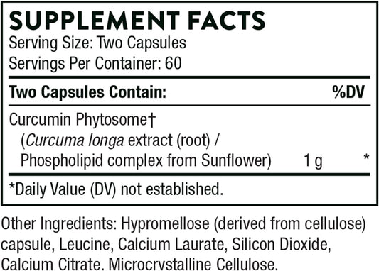 THORNE Curcumin Phytosome 1000 mg (Meriva), 120 Capsules - Clearance Sale