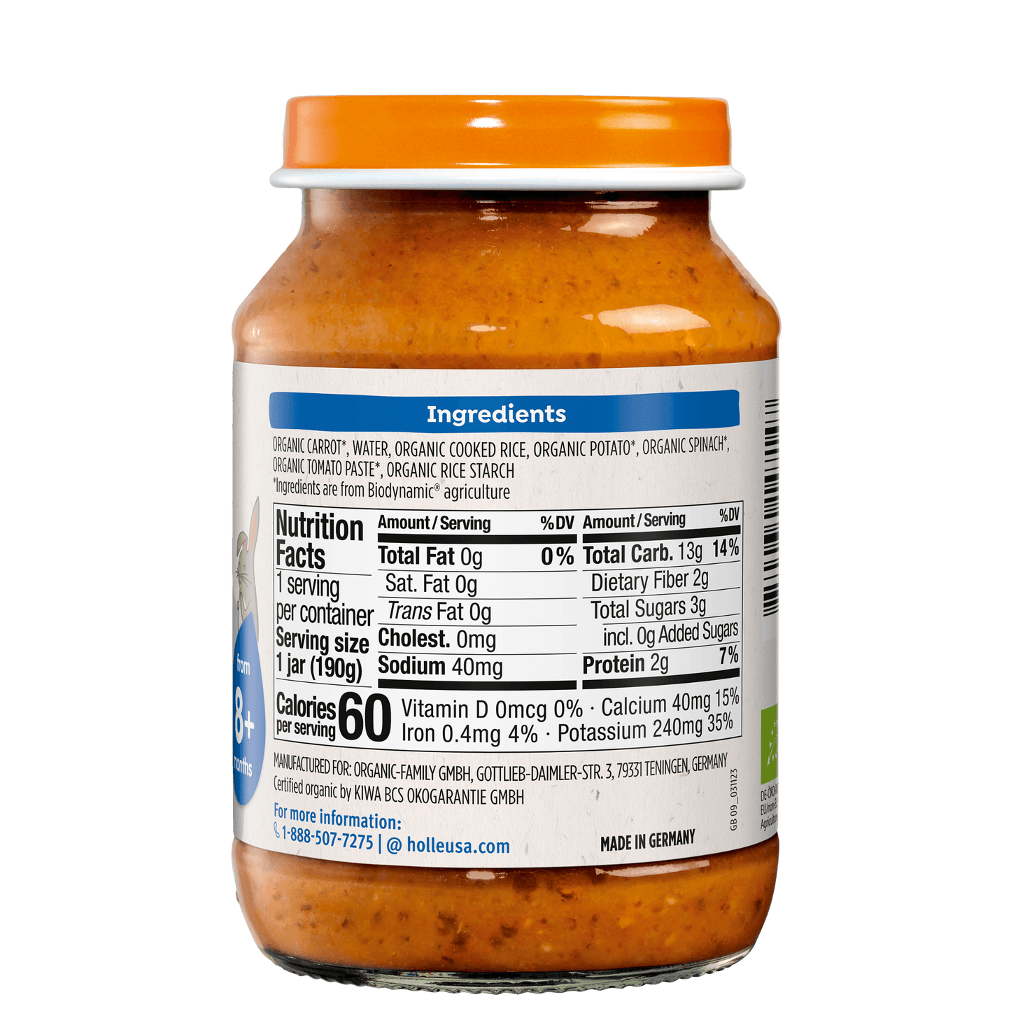 Holle Organic Baby Food Jar - Veggie Risotto - 12 Jars