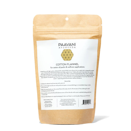 Paavani Ayurveda - Cotton Flannel | Reusable Cloth for Ayurvedic Castor Oil Pack Rituals