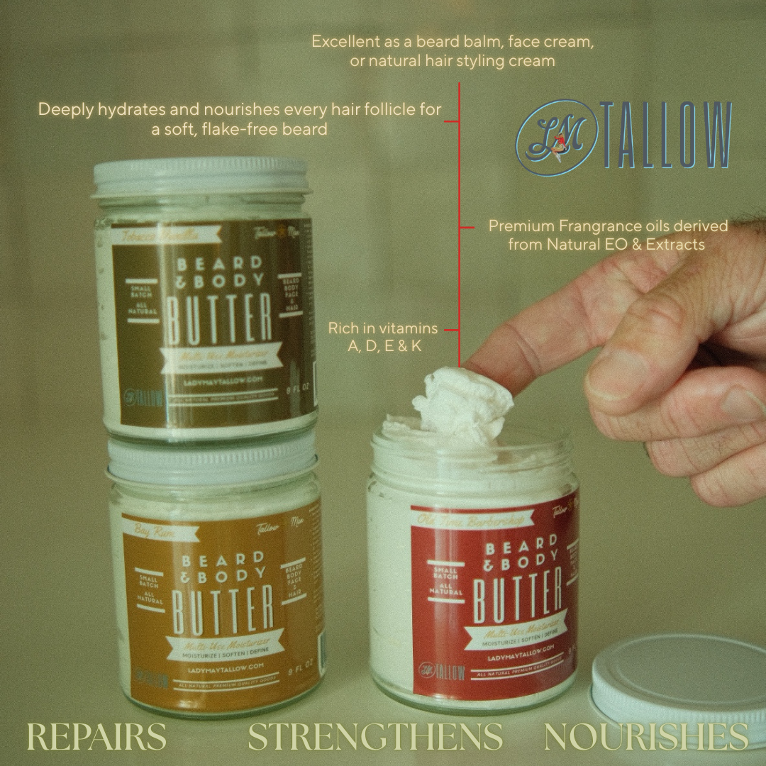 LADY MAY - Bay Rum | Tallow Beard + Body Butter for Men