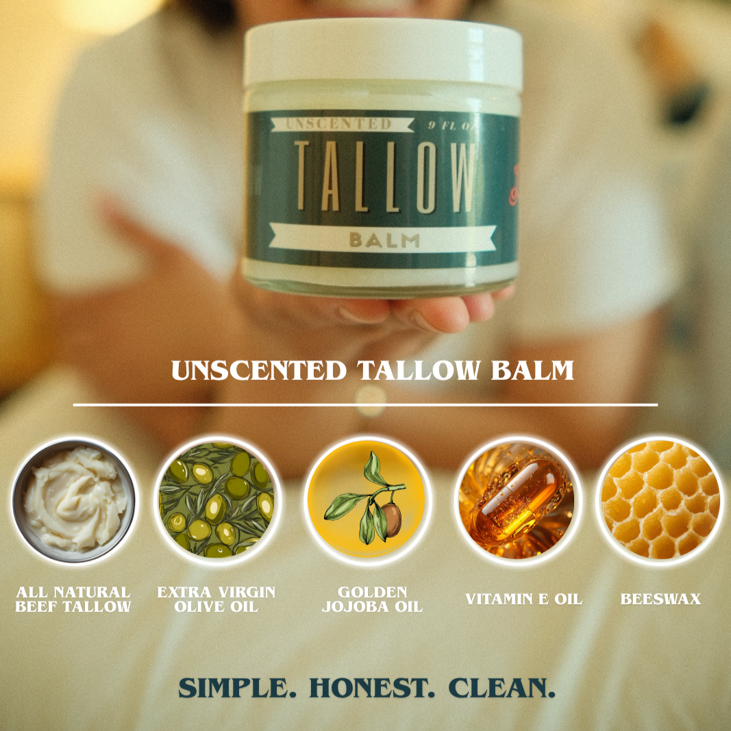 Lady May Unscented Tallow Balm – All-Natural Moisture & Skin Repair