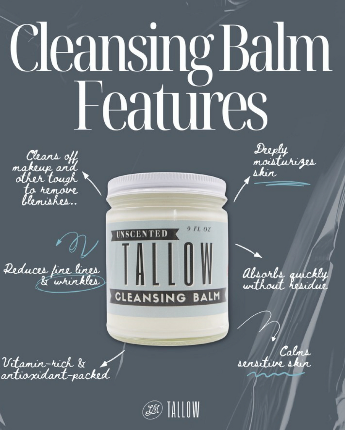 Unscented Tallow Cleansing Balm