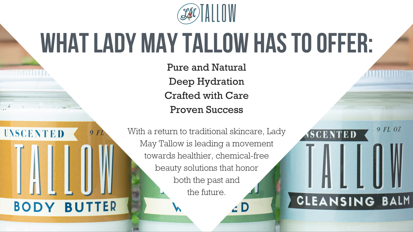 Tallow Skincare Collection – Unscented (9oz) | Lady May Tallow