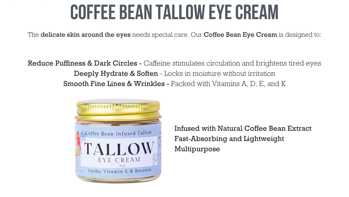 Lady May Coffee-Infused Tallow Eye Cream – Brighten, Firm & Revitalize Naturally