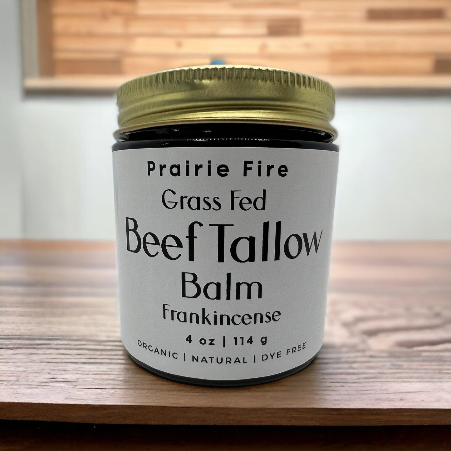 PRAIRIE FIRE - Beef Tallow Balm - 4 oz - Made in USA - Organic Grass Fed and Finished Tallow - Moisturizing Skin Care