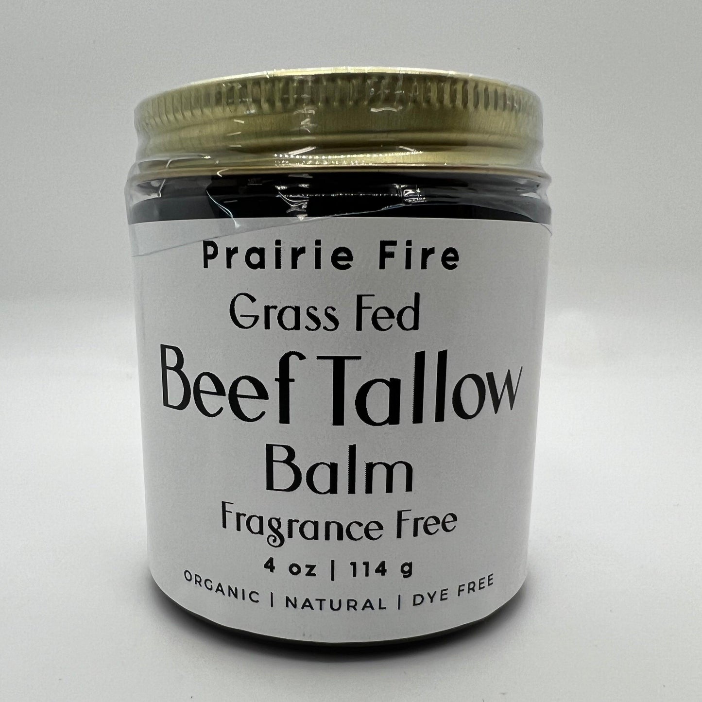 PRAIRIE FIRE - Beef Tallow Balm - 4 oz - Made in USA - Organic Grass Fed and Finished Tallow - Moisturizing Skin Care