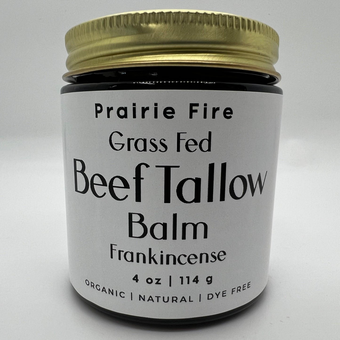 PRAIRIE FIRE - Beef Tallow Balm - 4 oz - Made in USA - Organic Grass Fed and Finished Tallow - Moisturizing Skin Care