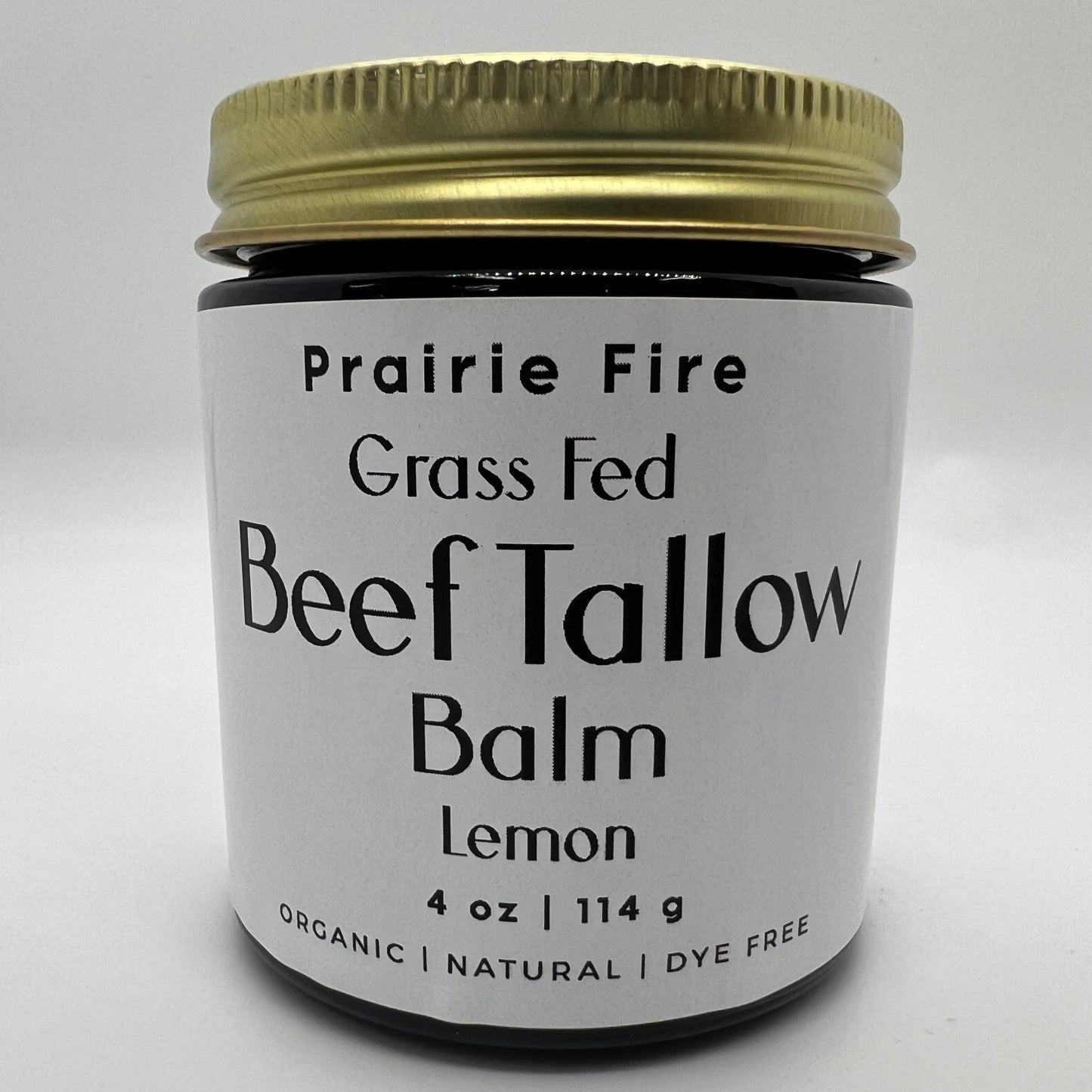 PRAIRIE FIRE - Beef Tallow Balm - 4 oz - Made in USA - Organic Grass Fed and Finished Tallow - Moisturizing Skin Care