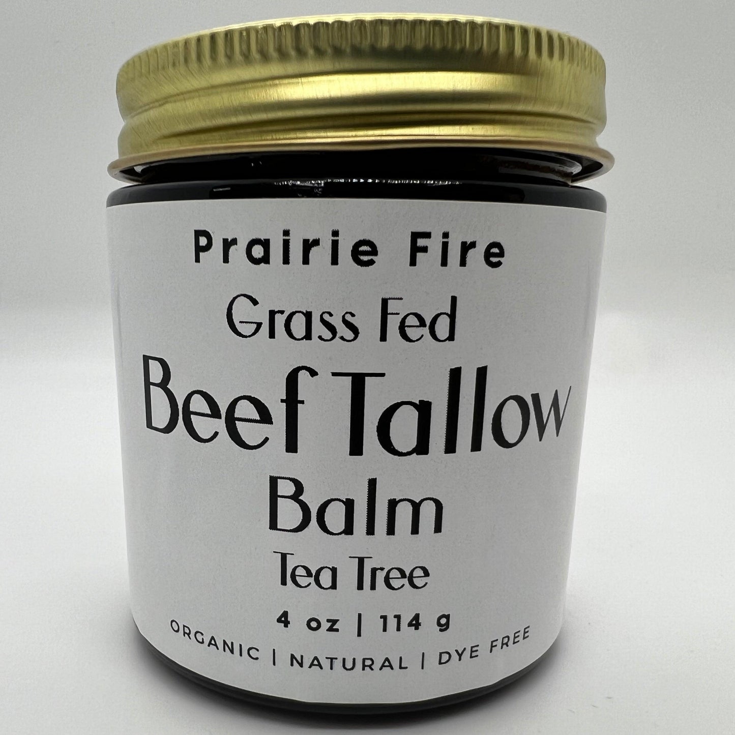 PRAIRIE FIRE - Beef Tallow Balm - 4 oz - Made in USA - Organic Grass Fed and Finished Tallow - Moisturizing Skin Care