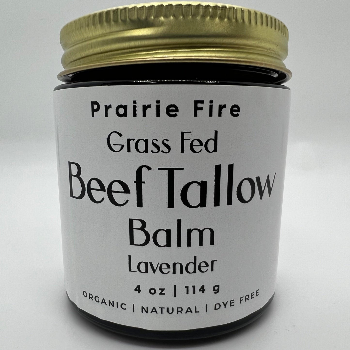 PRAIRIE FIRE - Beef Tallow Balm - 4 oz - Made in USA - Organic Grass Fed and Finished Tallow - Moisturizing Skin Care