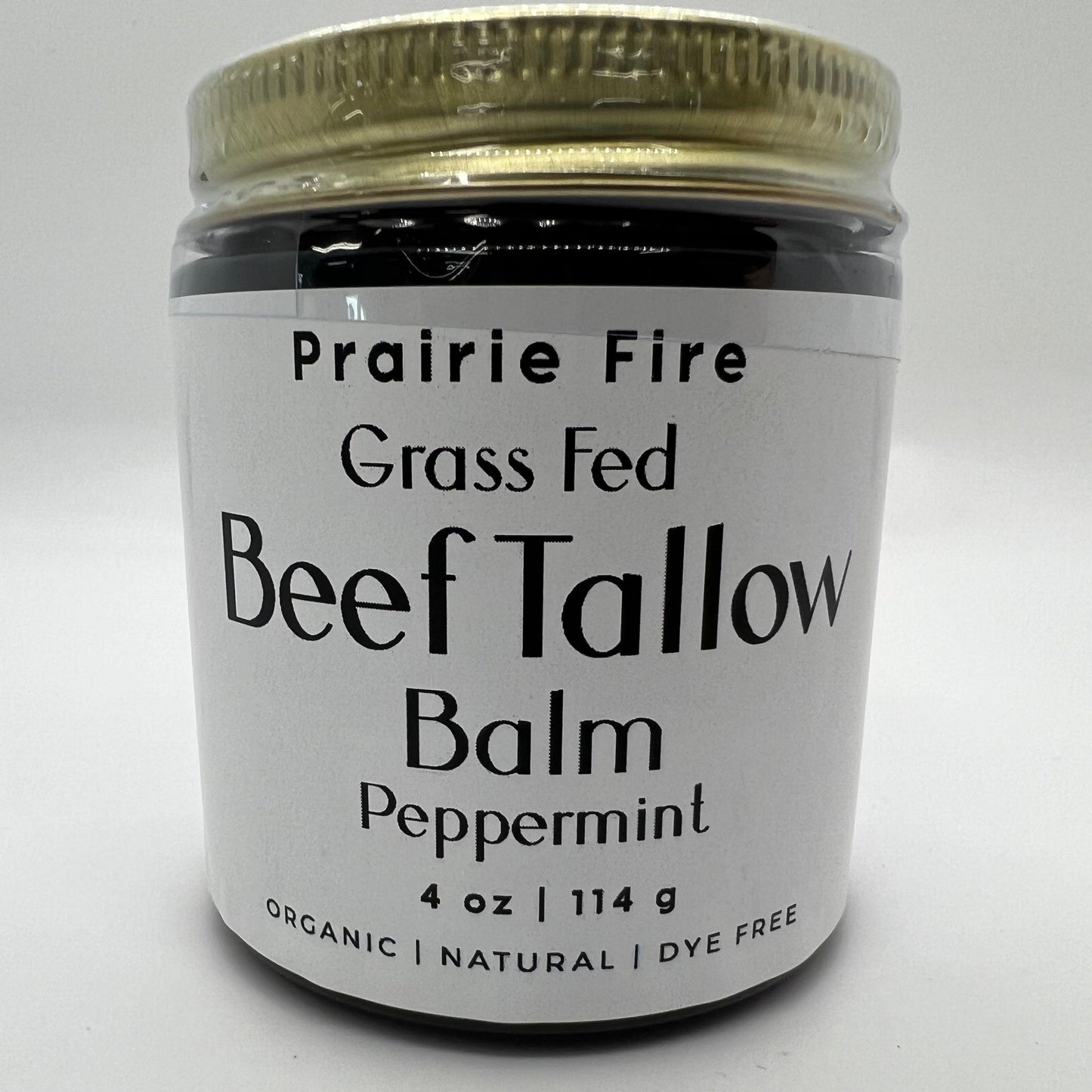 PRAIRIE FIRE - Beef Tallow Balm - 4 oz - Made in USA - Organic Grass Fed and Finished Tallow - Moisturizing Skin Care
