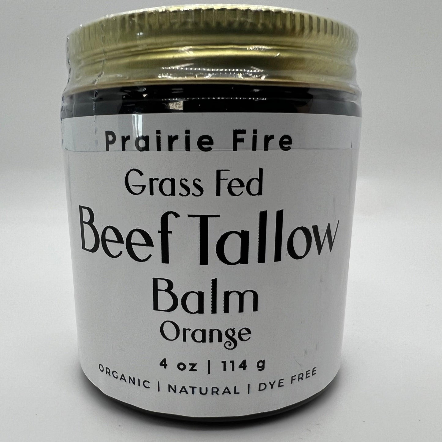 PRAIRIE FIRE - Beef Tallow Balm - 4 oz - Made in USA - Organic Grass Fed and Finished Tallow - Moisturizing Skin Care