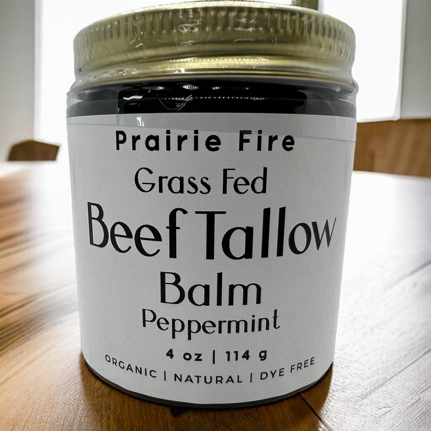 PRAIRIE FIRE - Beef Tallow Balm - 4 oz - Made in USA - Organic Grass Fed and Finished Tallow - Moisturizing Skin Care