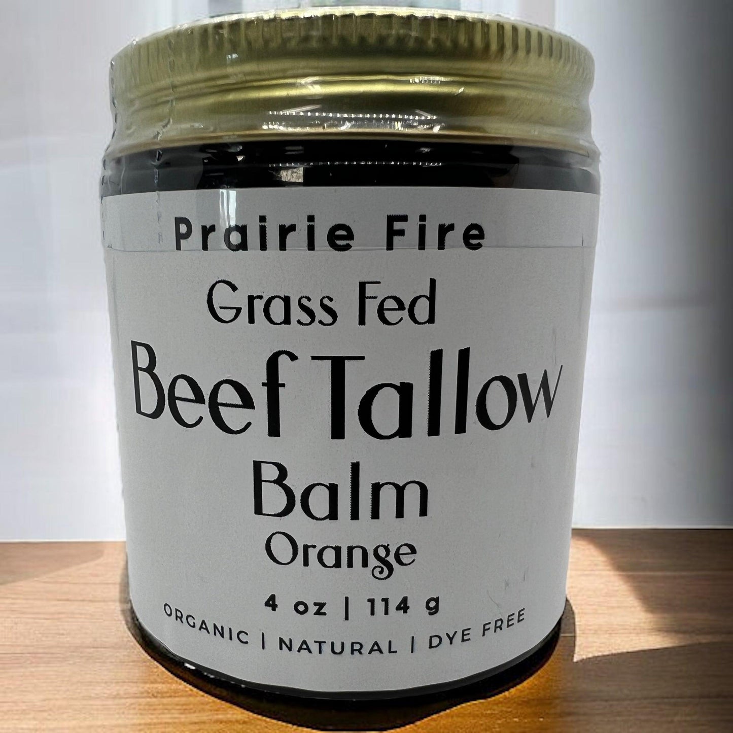 PRAIRIE FIRE - Beef Tallow Balm - 4 oz - Made in USA - Organic Grass Fed and Finished Tallow - Moisturizing Skin Care