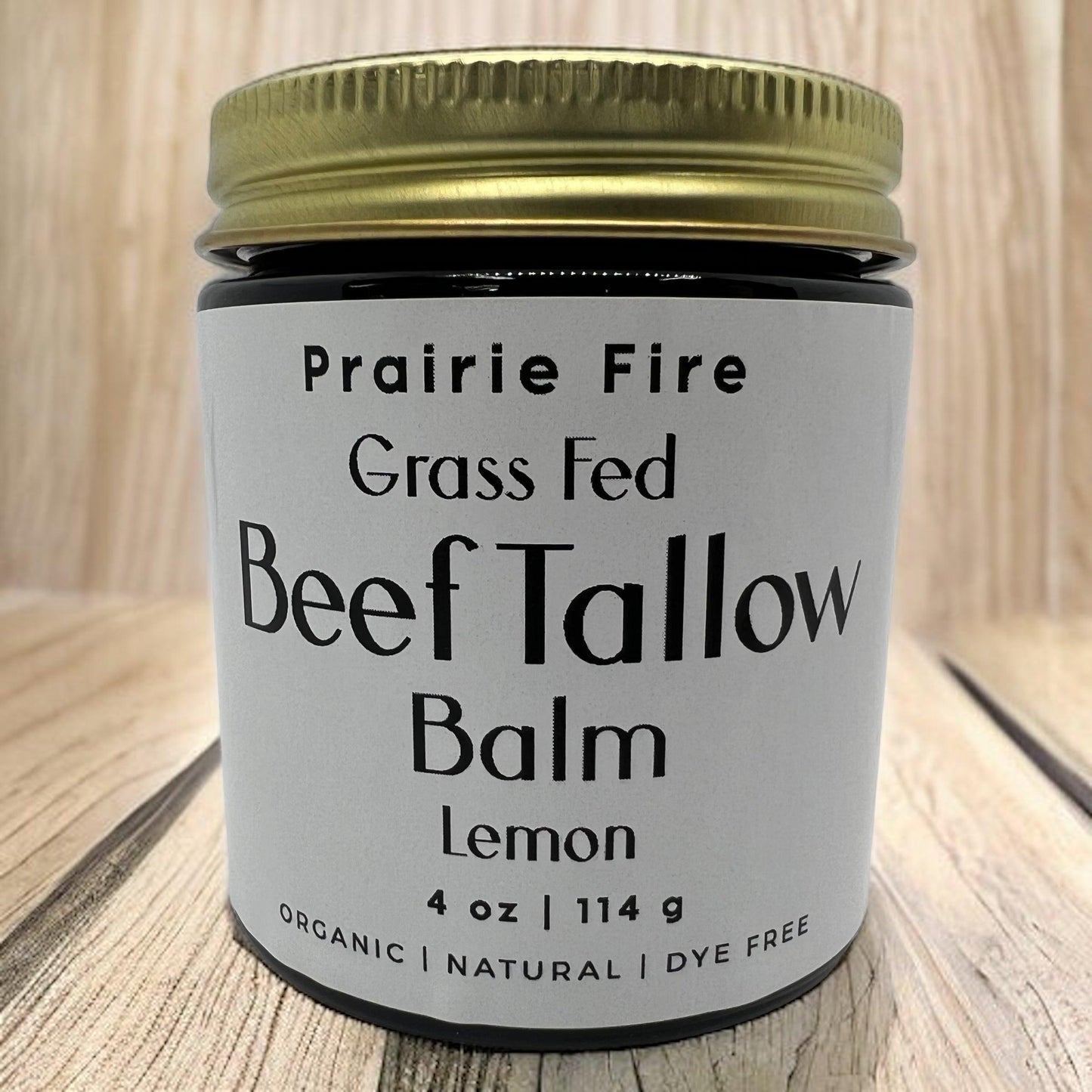 PRAIRIE FIRE - Beef Tallow Balm - 4 oz - Made in USA - Organic Grass Fed and Finished Tallow - Moisturizing Skin Care