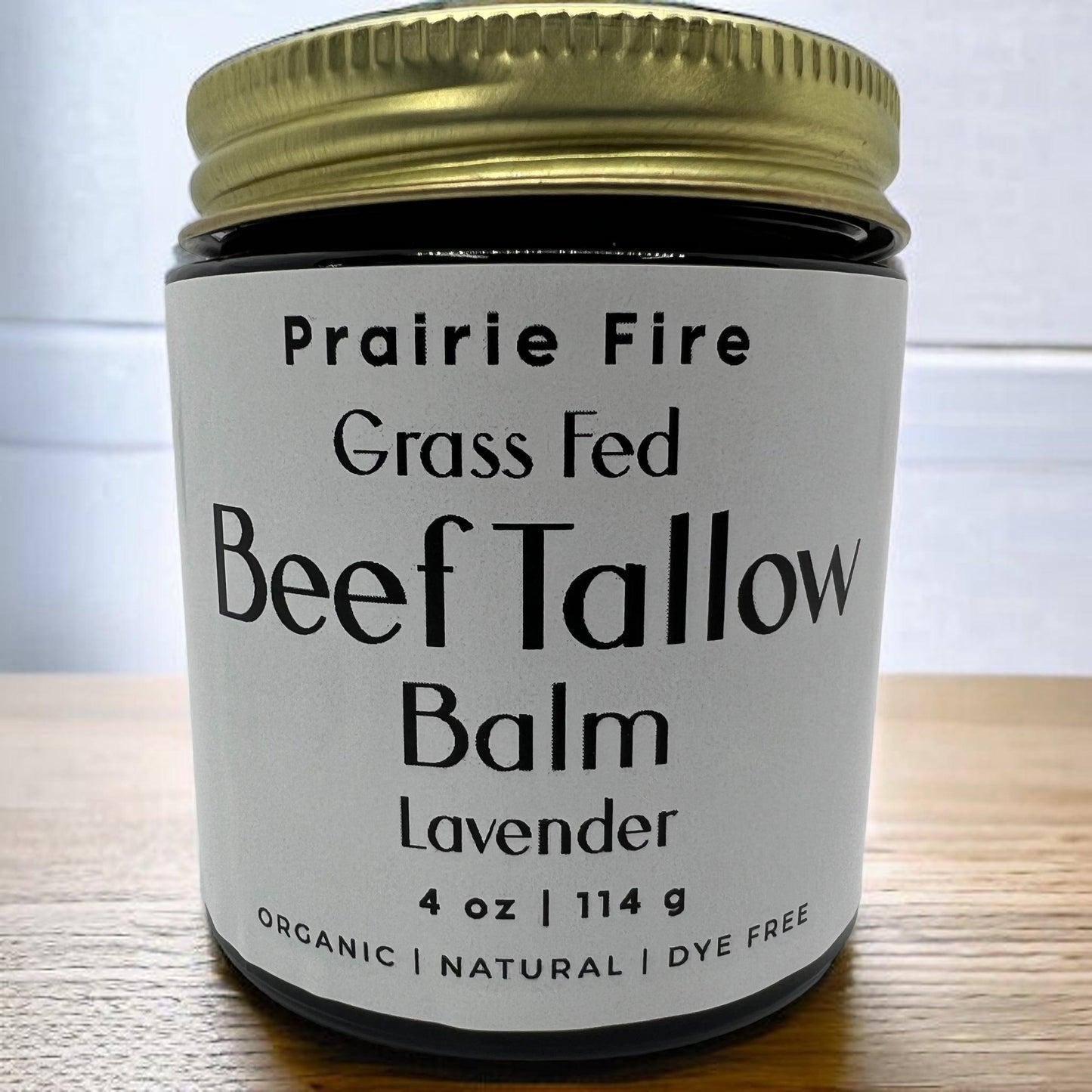 PRAIRIE FIRE - Beef Tallow Balm - 4 oz - Made in USA - Organic Grass Fed and Finished Tallow - Moisturizing Skin Care