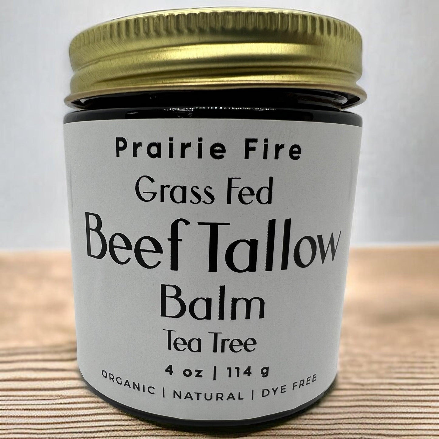 PRAIRIE FIRE - Beef Tallow Balm - 4 oz - Made in USA - Organic Grass Fed and Finished Tallow - Moisturizing Skin Care