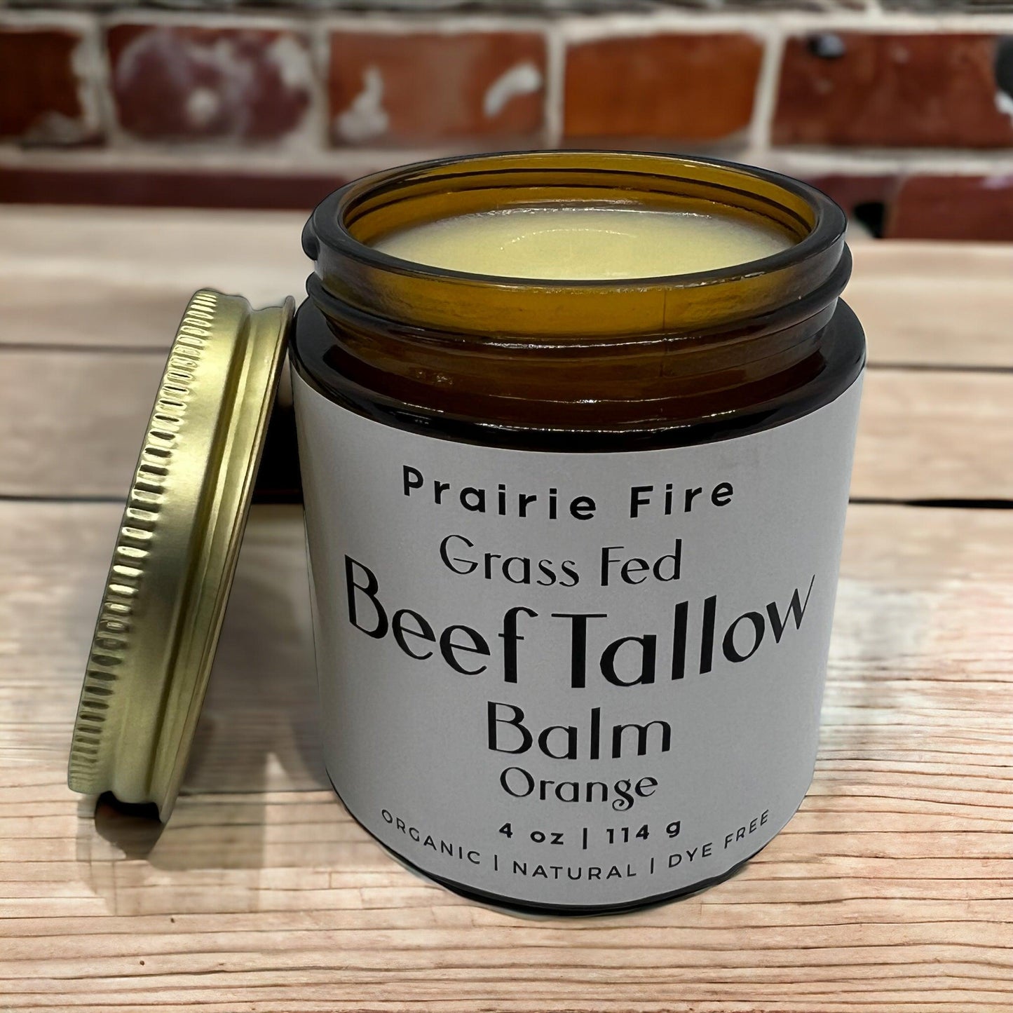 PRAIRIE FIRE - Beef Tallow Balm - 4 oz - Made in USA - Organic Grass Fed and Finished Tallow - Moisturizing Skin Care