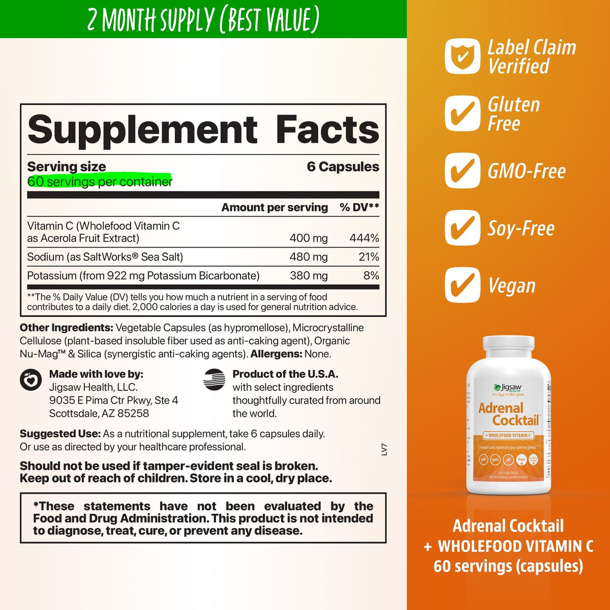 Jigsaw Adrenal Cocktail™ + Wholefood Vitamin C