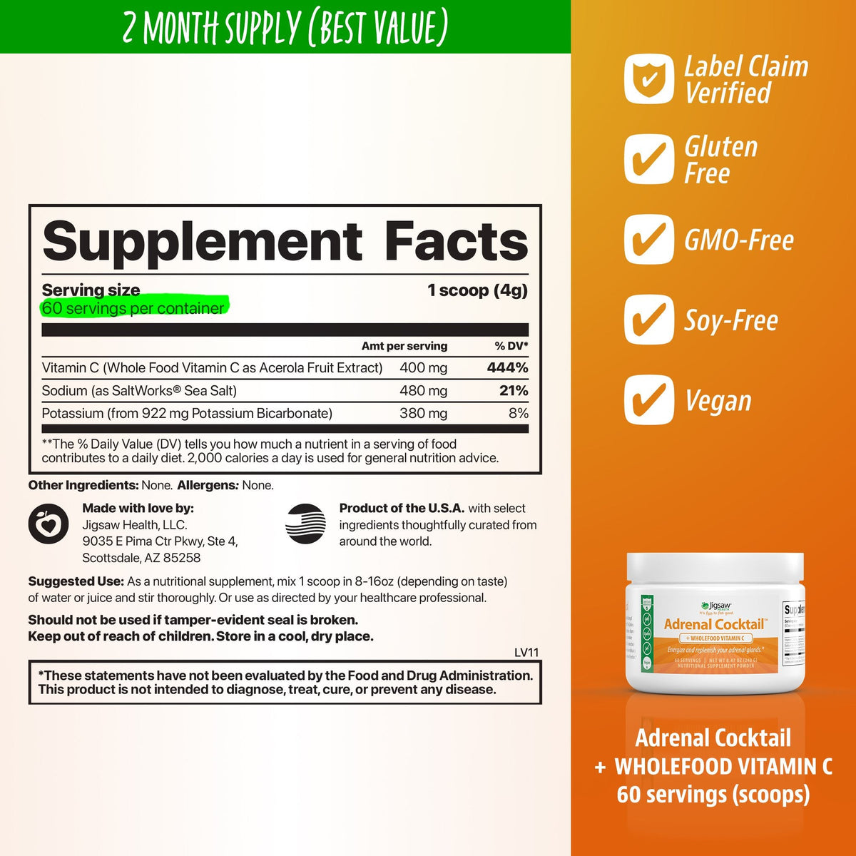 Jigsaw Adrenal Cocktail™ + Wholefood Vitamin C