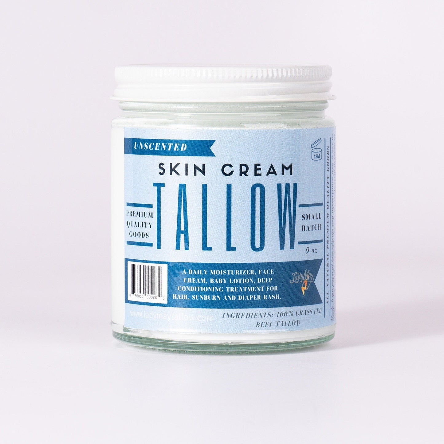 Tallow Skincare Collection – Unscented (9oz) | Lady May Tallow